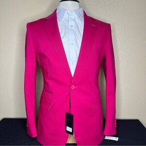 Barocco Slim Fit Fuchsia Sports Coat Suit Jacket Notch Lapel
